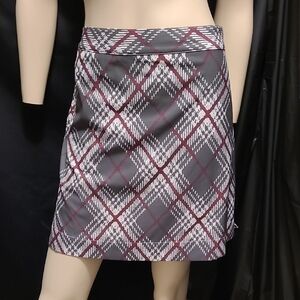 GORDON COOPER GOLF Plaid Gray and Red Women's Skirt SIZE 12